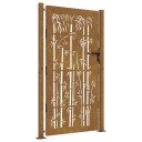 vidaXL Hageport 105x205 cm cortenstål bambusdesign