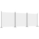 vidaXL Romdeler 3 paneler hvit 525x180 cm stoff