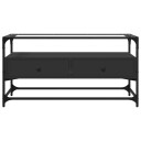  TV-benk med glasstopp svart 98x35x51 cm konstruert tre 846064