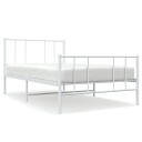 vidaXL Sengeramme i metall med hode- og fotgavl hvit 107x203 cm