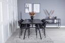 Venture Home Sleek Spisegruppe Forlengningsbar 195 cm Rektangulær med 6 Vault Stoler Sort
