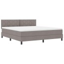  Box Spring Seng med Madrass & LED Taupe 180x200 cm Stoff