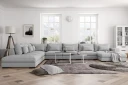 Dubai U modulsofa Large med divan høyre ekstra dyp   Lysegrå