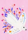 Bird in Flowers Pink illustration Plakat Plakat / 50x70cm