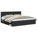  Sengestamme med hodegjerde Svart 200 x 200 cm Massiv furu