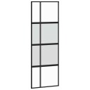 vidaXL Skyvedør med monteringssett 76x205 cm herdet glass og aluminium