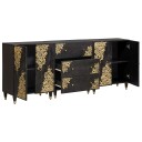  Baderomsskapsett 3 pcs Svart 180 x 33 x 75 cm Massiv mango tre