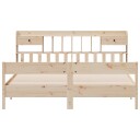  Seng med bokhylle uten madrass 180x200 cm heltre furu 8721158618047