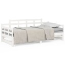 vidaXL Uttrekkbar dagseng hvit heltre furu 2x(80x200) cm