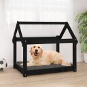 vidaXL Hundeseng svart 81x60x70 cm heltre furu