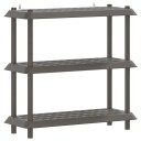 vidaXL Hyllesystem 3 nivåer 100 x 40 x 96 cm PP Lysegrå
