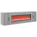vidaXL Elektrisk peis Grå Sonoma 155 x 30 x 44 cm Konstruert tre