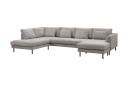 Florenz 4 seters Venstrevendt U formet Sofa med Divan og Sjeselong i Chenille   Lys grå