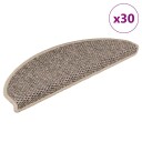  Selvklebende trappematter sisal 30 stk 65x21x4 cm mørk beige 8721288459978