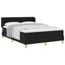  Bokspring Seng med MadraSvart 160x200 cm Stoff