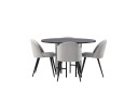 Venture Home Copenhagen Spisegruppe 115 cm Rund med 4 Velvet Stoler Sort