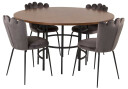 Venture Design Copenhagen & Limhamn spisegruppe Brun/grå 4 st stoler & bord 140 cm
