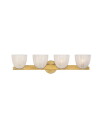 Visual Comfort Carola 4 Light Bath Sconce Hand Rubbed Antique Brass/White Glass