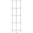 vidaXL Hylle 5 etasjer gjennomsiktig 30x30x130 cm herdet glass