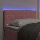  LED Sengestøtte Krystallknapp Tuftet Rosa 80 cm Fløyel