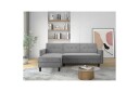 Sovesofa med enkeldivan uten sjeselong Loft24 Sovesofa Hartford II 213x153x82 cm grå Grå  