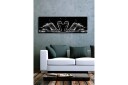 Lerretsbilde med LED belysning 30x90 cm Elegante svaner i vannbevegelse Svart / Hvit / Grå