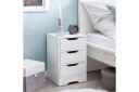 Nattbord Wohnling med 3 skuffer i et enkelt, moderne design for rammemadrass Hvit - Hvit