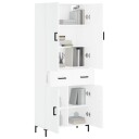 vidaXL Highboard hvit 69,5x34x180 cm konstruert tre 8720845475673