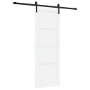 vidaXL Skyvedør med tilbehør Hvit 73.5x198.5 cm Solid Tre Furu