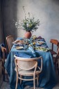 Lovely Linen   Duk Classic i manglet lin   Blå