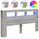  Sengegavl med LED grå sonoma 180x18,5x103,5 cm konstruert tre 8721012259478