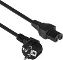ACT Strømkabel Nettplugg CEE 7/7 Hann (Vinklet) - C15 Svart 2 m