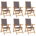  Lenestoler for hage 6 stk antrasitt stoff og heltre 3214542