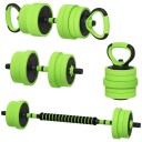 4 i 1 manualsett 20 kg justerbar manual og vektstang Kettlebell Push up håndtak Grønn