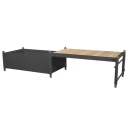 Cane line Sticks plantekasse m/benk Teak/Grey