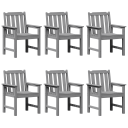 Hage-spisestoler 6 stk Lysegrå 65,5x55,5x88 cm HDPE