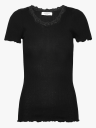 Rosemunde Beatha Short Sleeve Regular O-Neck Lace T-Shirt Sort XS