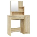 vidaXL Sminkebord med speil sonoma eik 86,5x35x136 cm