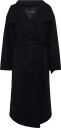 Gina Tricot High Neck Wool Blend Coat   NAVY   XS