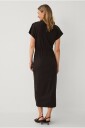 Ellos Collection   Lang trikotkjole med drapering   Brun