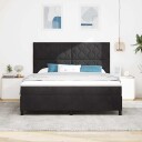  Box Spring Seng med Madrass & LED Svart 180x200 cm Fløyel