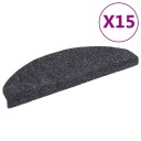 vidaXL Selvklebende trappematter nålestempel 15 stk 65x21x4cm mørk grå