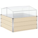 vidaXL Plantekassed Elfenben 100 x 100 x 77 cm Galvanisert Stål