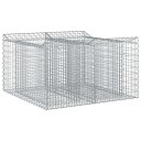 vidaXL Gabion hevet seng 100 x 100 x 60 cm Galvanisert stål Sølv