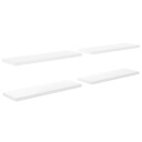 vidaXL Flytende vegghyller 4 stk h?yglans hvit 120x23,5x3,8 cm MDF