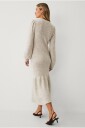 Maxikjole med volang - Beige fra Ellos Collection