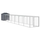 Vidaxl Hønsebur Med Gård Antrasitt 117X813X123 cm Galvanisert Stål