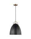 Norman One Light Pendant Satin Brass/Matte Black