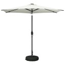 vidaXL Hageparasol med LED lamper og fot 270 x 270 cm Polyester Krem