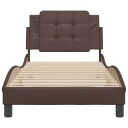  Sengeramme med hodegavl brun 90x200 cm kunstlær 8721012346413